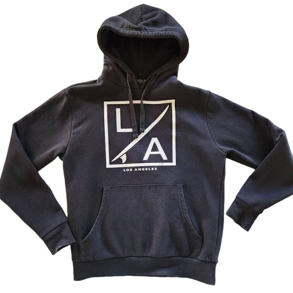 Los Angeles adult unisex black hoodie pullover sweater medium monarch apparel CA